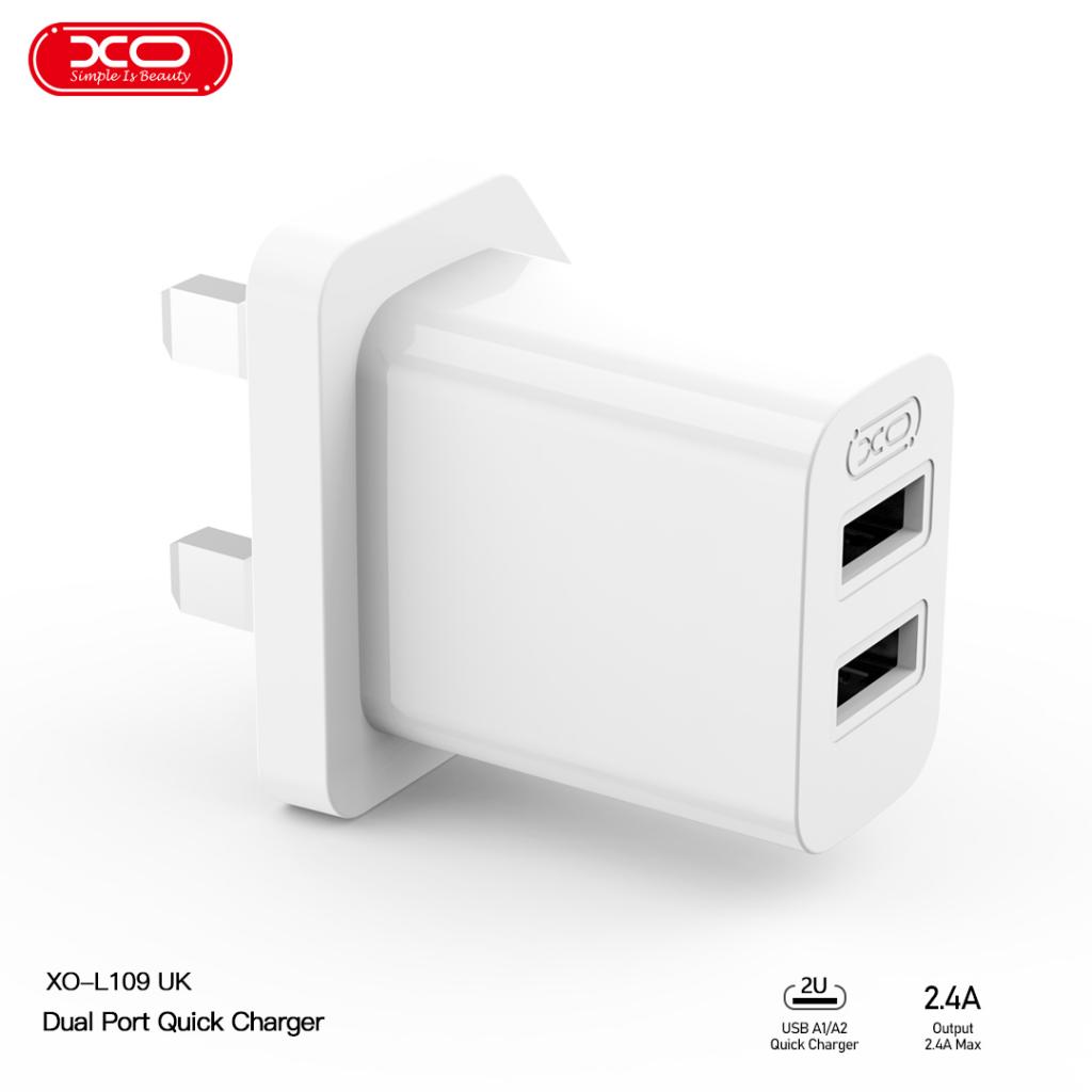 XO L109 2.4A Dual USB Charger Plug